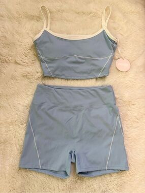 Posie Active Light Blue Two Piece Workout Set